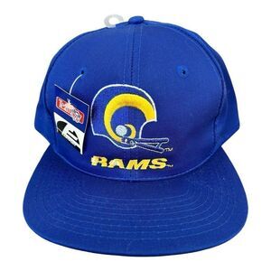 Vintage 1990s LA Rams Snapback Hat Blue Eastport‎ NFL Unisex Adult